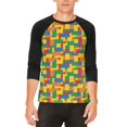 thumbnail image 1 of Halloween Building Blocks Costume Mens Raglan T Shirt, 1 of 2