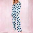 thumbnail image 5 of Tnhcen Valentine's Day Pajamas Women's 2-Piece Set, Heart Print Long Sleeve Button Front Top & Elastic Waist Sleep Pants with Pocket Plus Size S-2XL Holiday Sleepwear Gift, 5 of 8