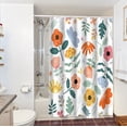 thumbnail image 4 of Bathroom Shower Curtain Abstract Flower Pattern Polyester Cloth Door Curtain for Bathroom Partition, 4 of 6