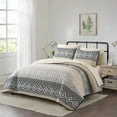 thumbnail image 2 of Nanshing Poppy 7 Piece Modern Geometric Quilt Set, Black Taupe, King, 2 of 8