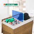 thumbnail image 3 of YRLLENSDAN Handwoven Laundry Hamper, Laundry Basket 90L/110L Foldable Rattan Laundry Hamper with Lid, Handles, 2 Removable Liner Bags & 6 Laundry Bags, 3 of 7