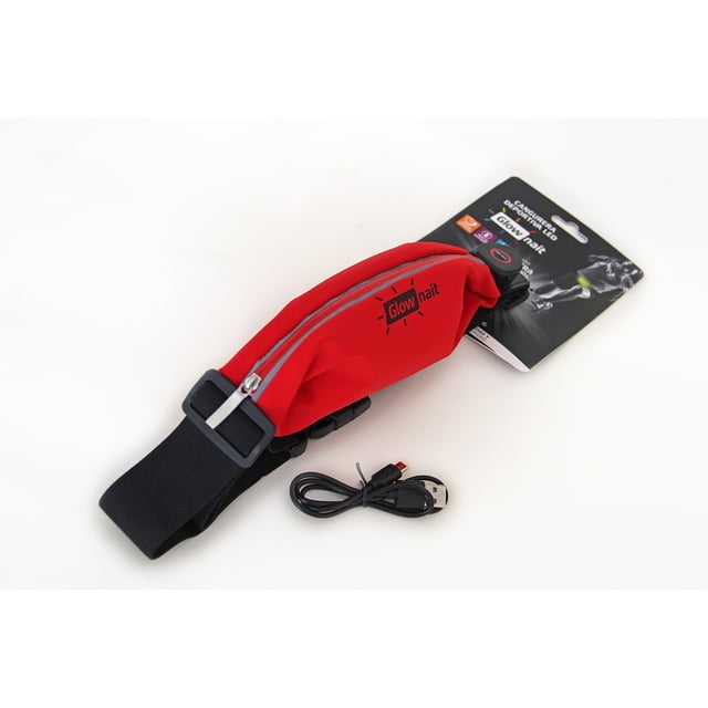 2 Cangureras Deportivas Led - A Prueba De Lluvia - Recargable - Rojo Glow Nait Cangurera