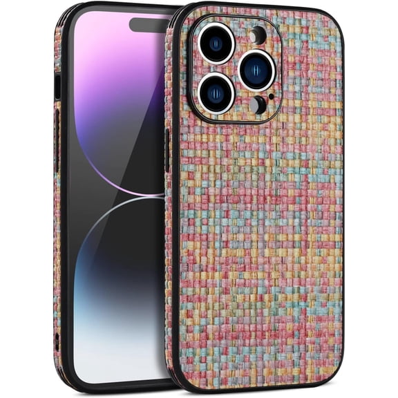 Woven Textured Statement Phone Case for iPhone X XS XR SE 8 7 Plus Simple Popularity Thin and Light Shell Full Protection Shockproof Back Cover(Multicolor,X/XS)