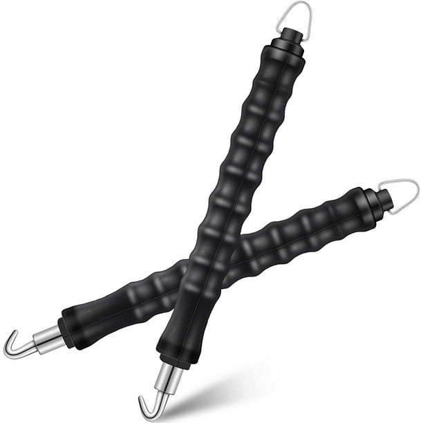 JM 2 Piezas Barra Torsionadora de Alambre de Barra de Refuerzo Negra para Barra de Refuerzo Herramienta de Torsión de Alambre Semiautomática Herramienta de Atado de Refuerzo de Construcción con Gancho Retráctil JM