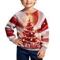 thumbnail image 6 of Frostluinai Boys Christmas Tree Sweaters Lightweight Xmas Party Sweater Tops Crew Neck Long Sleeve Funny Graphic Pullover 5-16 Years, 6 of 8