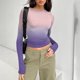 thumbnail image 4 of Gibobby Playera Térmica Ligera Camisa de manga larga Slim Fit Tops de mujer Camisas de manga larga Tops cortos básicos Cuello redondo Tops ajustados Casual Cuello redondo（Lila， S), 4 of 5
