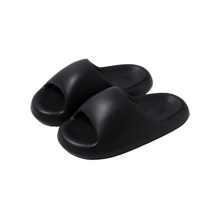 

Ritualay Men Slides Non-slip Footbeds Slip On Slippers Comfort Slip-Resistant Summer Slipper Pool Outdoor&Indoor Beach Casual Shoe Black 7.5-8