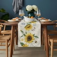 thumbnail image 2 of Sunflower Table Runner - 48 Inch Long, Kitchen Dining Table Runner Dresser Scarves, Vintage Beige Bee Farm Botanical Flower Farmhouse Decor for Coffee Tables Wedding Party Banquet, 2 of 8