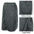 thumbnail image 3 of Unique Bargains Men's Bath Wrap Towel Adjustable Robes 2 Pcs Gray 27.56"x55.12", 3 of 7
