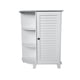thumbnail image 1 of Trevita Organizador de gabinete de piso de almacenamiento para baño con estante ajustable y 3 estantes abiertos, madera blanca y mármol, contemporáneo Pilaster Designs HABR-142, 1 of 2