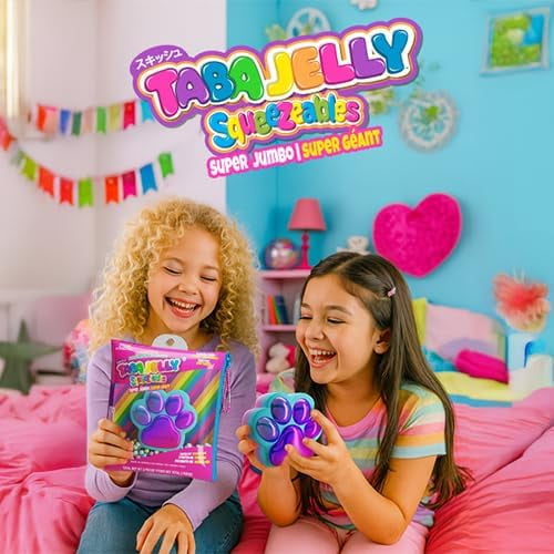 Taba Super Jumbo Rainbow Paw - Soft, Stretchy & Squishy Kit for Kids with Colorful Sprinkles - Fun DIY Sensory Toy - Non Toxic Stress Relief Activity for Boys & Girls Ages 6+