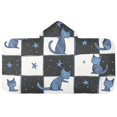 thumbnail image 5 of Yayeee Kids Hooded Towels Toddler Soft Absorbent Beach Bathing Wrap 50" x 23.5", Blue Cat Stars, 5 of 5