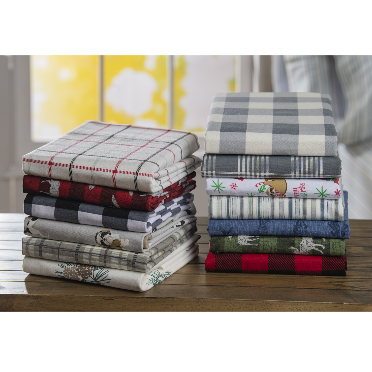 Mainstays Flannel Sheet Set Taupe Plaid Queen - image 5 of 7