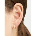 thumbnail image 2 of Forever Facets Initial Letter "H" CZ Hoop Earrings in 18K Gold over Sterling Silver, 2 of 5