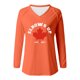 thumbnail image 3 of MHFRRA Camiseta de Manga Larga con Cuello En V y Estampado de La Bandera de Canadá para Mujer Naranja, 3 of 3