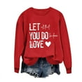 thumbnail image 2 of Meichang Sweatshirts de Vacances pour Femmes, Sweatshirt de la Saint-Valentin, Imprimé Cœur d'Amour Mignon, Pull à Manches Longues, Col Rond Décontracté, Cadeaux de Vacances, 2 of 4