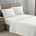 thumbnail image 2 of Benzara BM202673 Dijon King Size Pleated Hem Cotton Sheet Set, White - 4 Piece, 2 of 2