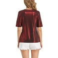 thumbnail image 4 of MISS MOLY Women's Shiny Tops Holographic Metallic Shirt Shimmer Glitter Sparkle Party Disco Tee Shirt Blouse for Birthday Party, 4 of 5
