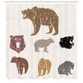thumbnail image 3 of Ambesonne Bear Shower Curtain, Grunge Retro Set Growling, 69"Wx75"L, Multicolor, 3 of 3