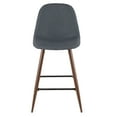 Pebble MidCentury Modern Counter Stool in Walnut and Blue by