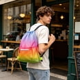 thumbnail image 4 of Drawstring Backpack Sports Bag, Drawstring Pocket Durable Polyester Backpack for Basketball Football, Large Capacity Breathable Mesh Bag for Beach Gym Cycling Hiking, 4 of 6