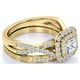 thumbnail image 4 of JeenMata Anillo de Bodas con Diamantes Cuadrados, Doble Halo, Banda Retorcida, Inspiración Vintage, Pavé, Engastado en Oro Amarillo de 10 K, 4 of 6