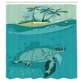 thumbnail image 3 of Ambesonne Ocean Shower Curtain, Sea Turtle Exotic Island, 69"Wx75"L, Turquoise Teal Green, 3 of 5