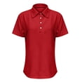 thumbnail image 6 of Siminsem Women's Plus Size V Neck Sweater Top Collared Knitted Shirts Short Sleeve Spring Summer 2026 Dressy Casual Blouses Cotton Blend Tees Work Clothes, Red, M, 6 of 6