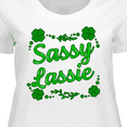 thumbnail image 4 of Inktastic Sassy Lassy with Green 4 Leaf Clovers Women's Plus Size T-Shirt, 4 of 5