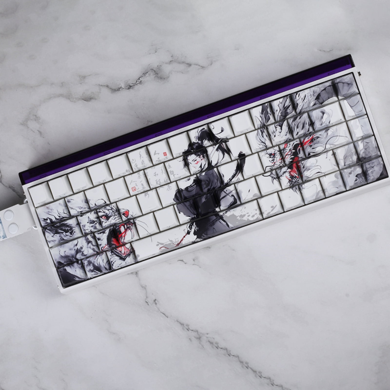 Tactiled Side Printed Keycaps Professional Dragon Theme Upgrades for Mechanical Keyboards 60% 68% Pattern
