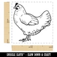 thumbnail image 2 of Watchful Hen Facing Left Chicken Self-Inking Rubber Stamp Ink Stamper - Yellow Ink - Small 1 Inch, 2 of 7