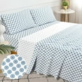thumbnail image 2 of EnvioHome 100% Cotton Bed Sheets, 4 Piece - Cool & Crisp Cotton Percale King Size Bed Sheets - Mandalas Blue, 2 of 8
