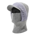 thumbnail image 2 of IDALL 3 in 1 Beanie Hat for Women, Womens Winter, Cold Knitted Hats Wind Resistant Hooded Scarf, Thick Plush-Lined Light Ashy One Size, 2 of 4