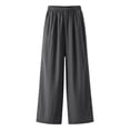 thumbnail image 4 of Ceisia Men's All-Season Solid Color Wide Gift Leg Pants Ice Silk Drape Fabric Elastic Waist Drawstring Pockets for Outdoor Casua l Daily, 4 of 8