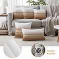 thumbnail image 5 of Brown White Ombre Outdoor Pillow Covers 24x24 Set of 2,Waterproof Patio Throw Pillowcase Protectors,Vintage Farmhouse Abstract Striped Decorative Pillow Shams Cushion Covers for Seat Bed Couch Sofa, 5 of 8