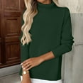 thumbnail image 5 of Womens Turtleneck Sweaters Long Sleeve Casual Soft Knit Loose Fit Basic Fall Pullover Sweater Tops Dark Green L, 5 of 6