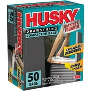 Husky 18 Gal Exp Drawstring 50 Ct White Compactor Bag