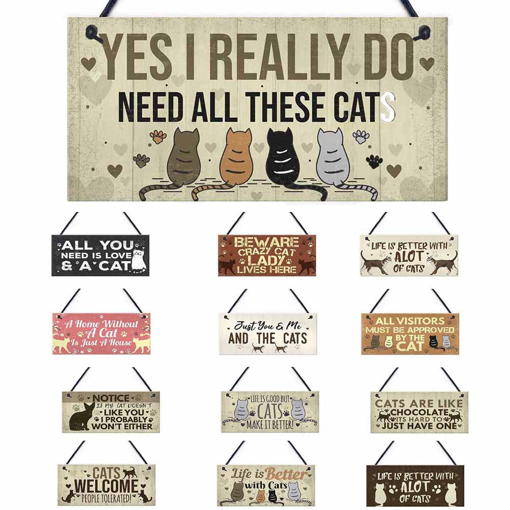 Pet Gift Valentines Day Spoiled Cats and their household staff live here Wood Sign Cat Gift Spoiled Cat Sign Pet Lover Wood Sign