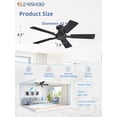 thumbnail image 4 of Ventilador de techo ZMISHIBO de 42" negro, montaje empotrado, control remoto, motor DC, 4 of 6
