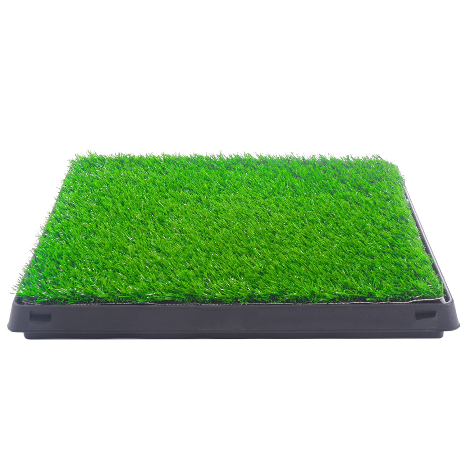 Pefilos 25" Dog Grass Puppy Pee Pad Reusable 3-Layer Training Potty Pad with Tray, Small Pet Toilet for Dog Housebreaking Supplies, Green