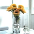 thumbnail image 2 of MAMOWEAR 6Pcs Artificial Flowers Bouquet Real Touch Long Stems Faux Silk Sunflowers Floral for Wedding Party Centerpieces Home Indoor Decor(Yellow), 2 of 7