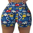 thumbnail image 2 of Fuzoiu Animals Rescue Team Print Women's Workout Shorts,Workout Biker Shorts Women,Exercise Fitness Shorts,Scrunch Short, Athletic Shorts for Gym Yoga Running Sport Active-Large, 2 of 8