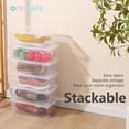thumbnail image 3 of Stackable Plastic Storage Shoebox, BPA-Free Nestable Container with Latching Lid to Organize Shoes, See-Through Box for Home and Office, Multi-Purpose Clear Bins (12 Pack 6 Quart), 3 of 4