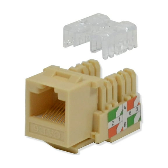 100 pack lot Keystone Jack Cat6 Ivory Network Ethernet 110 Punchdown 8P8C