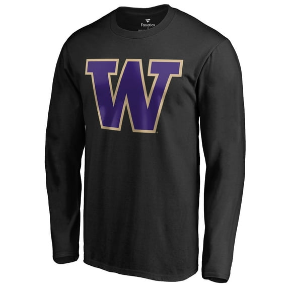 Men's Black Washington Huskies Primary Logo Long Sleeve T-Shirt