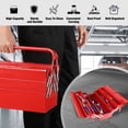 thumbnail image 4 of Caja de herramientas WORKPRO de metal plegable de 18 pulgadas, color rojo, 4 of 9