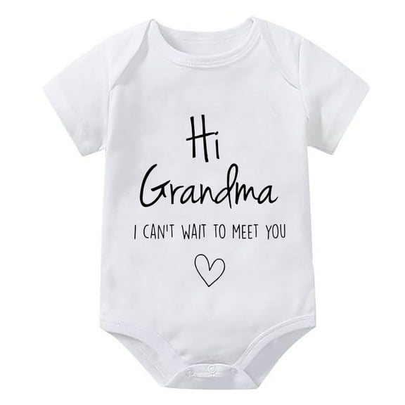 Hi Grandma I Can't Wait To Meet You Pregnancy Announcement Infant Baby Bodysuit Baby Boy Girl Clothes Newborn Romper