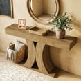 thumbnail image 4 of Finmind 59" Farmhouse Entryway Table, Wooden Console Table, Sofa Console Behind Couch for Living Room, Hallway, Foyer, Natural Brown, 4 of 9