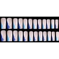 thumbnail image 4 of Fofosbeauty 24pcs Extra Long Fake Nails, Press on False Nails,Blue French, 4 of 8