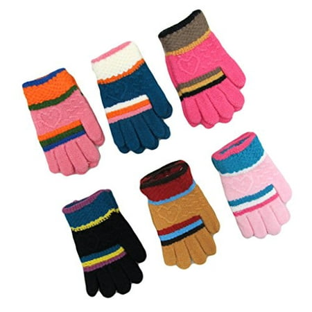 - Gilbin Soft and Comfortable Children's Winter Magic Knit Fleece Lined Gloves (Heart)